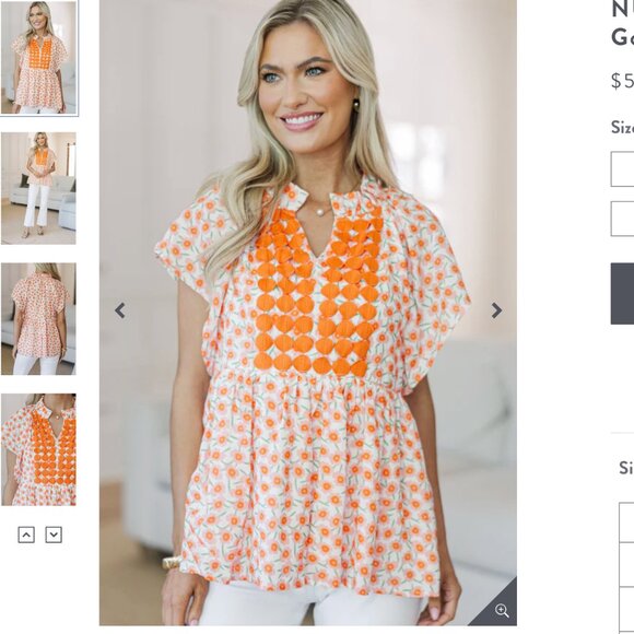 Shop The Mint Women's Orange Floral Nursing Top Medium - Picture 13 of 14